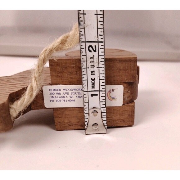 Wooden Cat Shelf Sitter With Dangling Heart Homer Woodworks USA Made - Picture 7 of 7